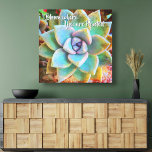 Turquoise Green Cactus Photo Bloom Where Planted Canvas Print<br><div class="desc">“Bloom where you are planted.” I always love cacti, which thrive in the harshest of conditions and startle you with their beauty. Follow their lead and “bloom where you are planted”, whenever you enjoy this stylish, stunning close-up photo canvas wall art of a mint green and turquoise, blossoming cactus. Makes...</div>