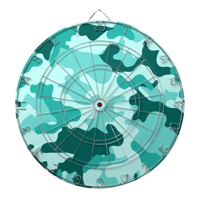 Turquoise Green Camo Dartboard (Front)