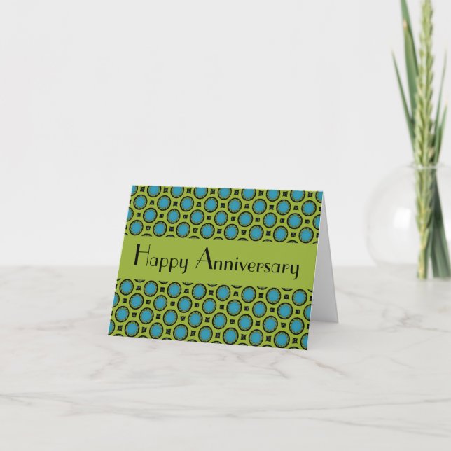 Turquoise Green Circles Card (Front)