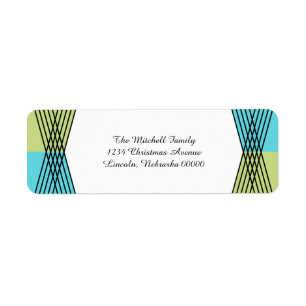 Turquoise Green Colourful Deco Address Labels