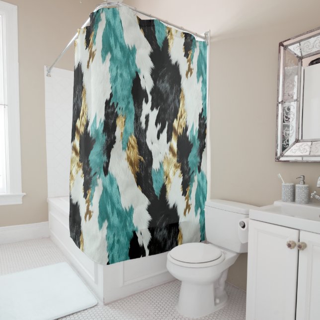 Turquoise Green Gold Black White Cowhide (In Situ)