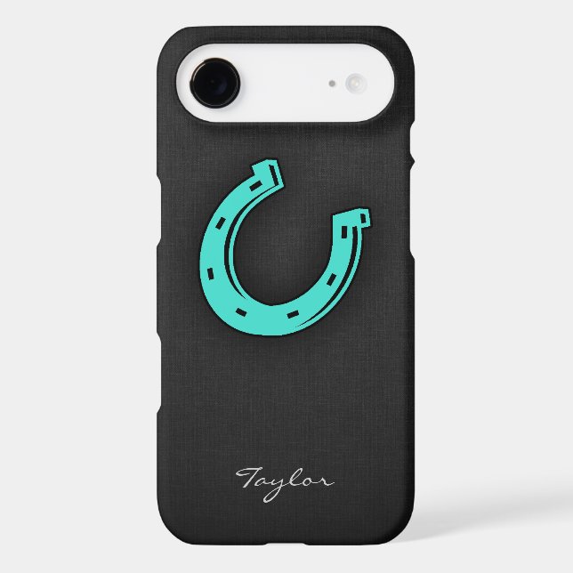 Turquoise Green Horseshoe Case-Mate iPhone Case (Back)
