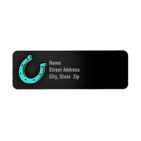 Turquoise Green Horseshoe Return Address Label