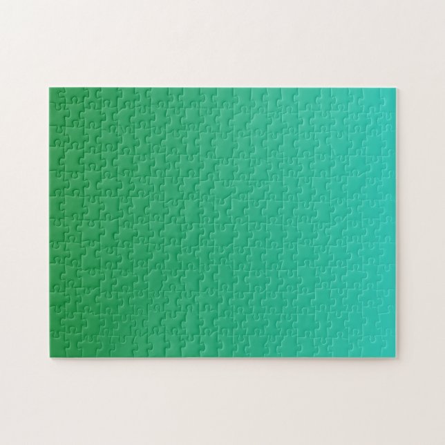 Turquoise Green Ombre Jigsaw Puzzle (Horizontal)