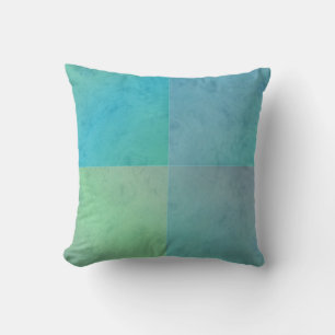 Turquoise Green Watercolor Geometric Pattern Art Throw Pillow