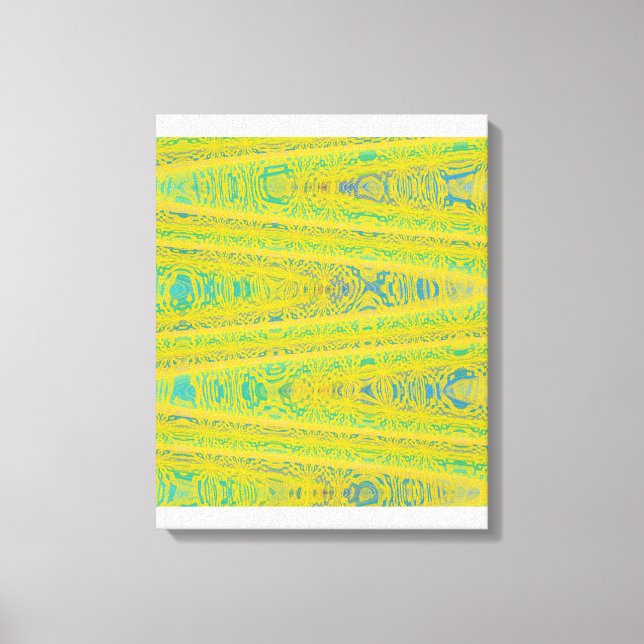 Turquoise Green Yellow Modern Geometric Abstract Canvas Print (Front)