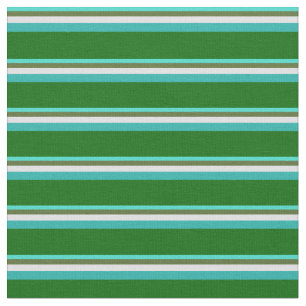 Turquoise, Greens, Lavender, Dark Green Fabric