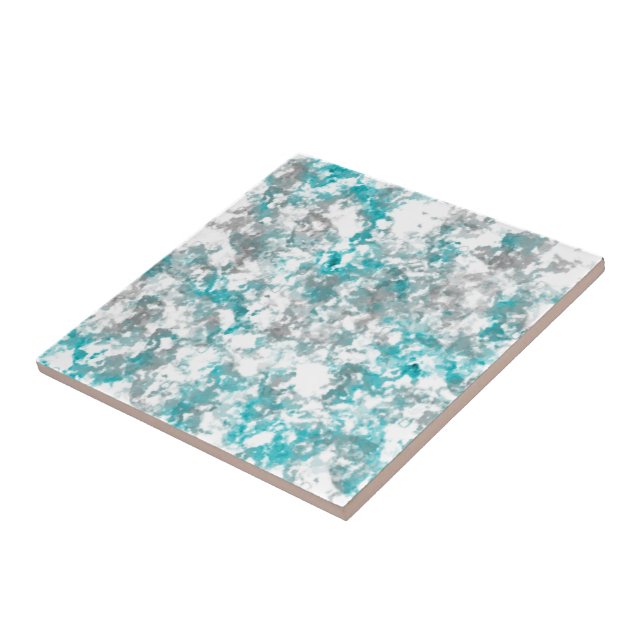 Turquoise grey and white marble texture tile (Side)