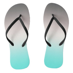 Turquoise grey Ombre Flip Flops