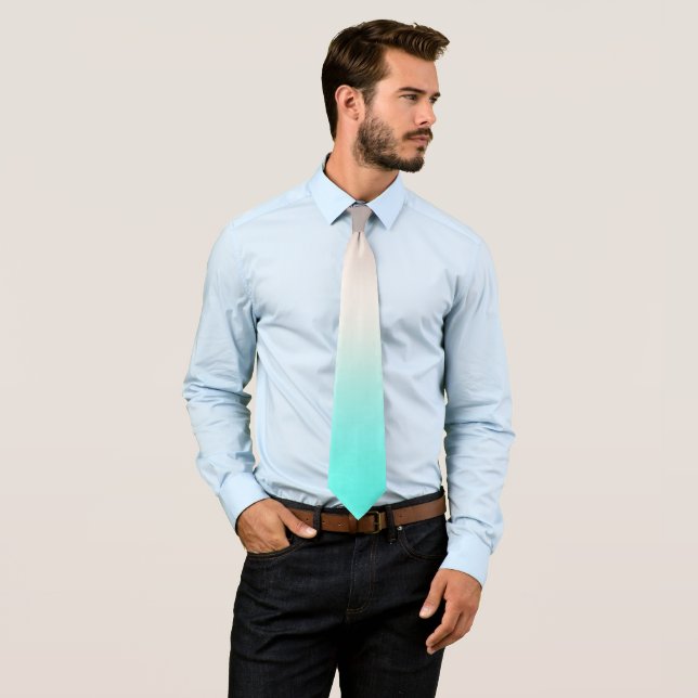 Turquoise grey Ombre Tie (In Situ)