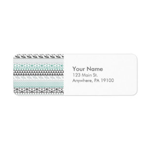 Turquoise gris géométrique Aztec Tribal Imprimer