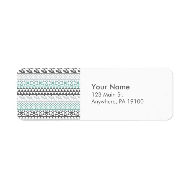 Turquoise gris géométrique Aztec Tribal Imprimer M (Devant)