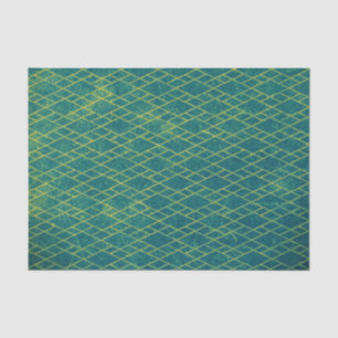 Turquoise Grunge Geometric Distressed Textured Tissue Paper