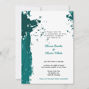 Turquoise Grunge - Join in Marriage - Invitation