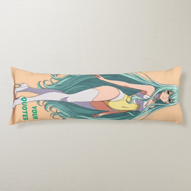 Turquoise Hair Anime Girl Body Pillow (Front)