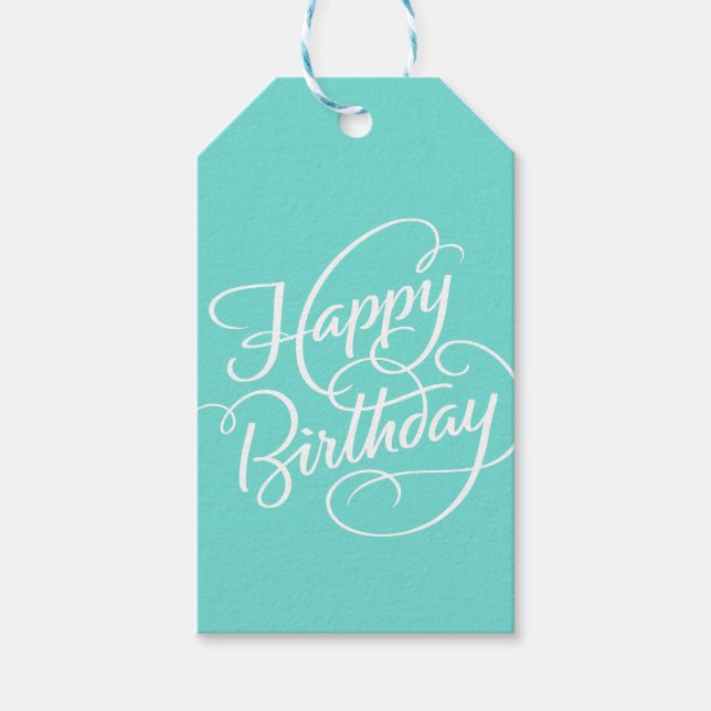 TURQUOISE HAPPY BIRTHDAY | GIFT TAG (Front)