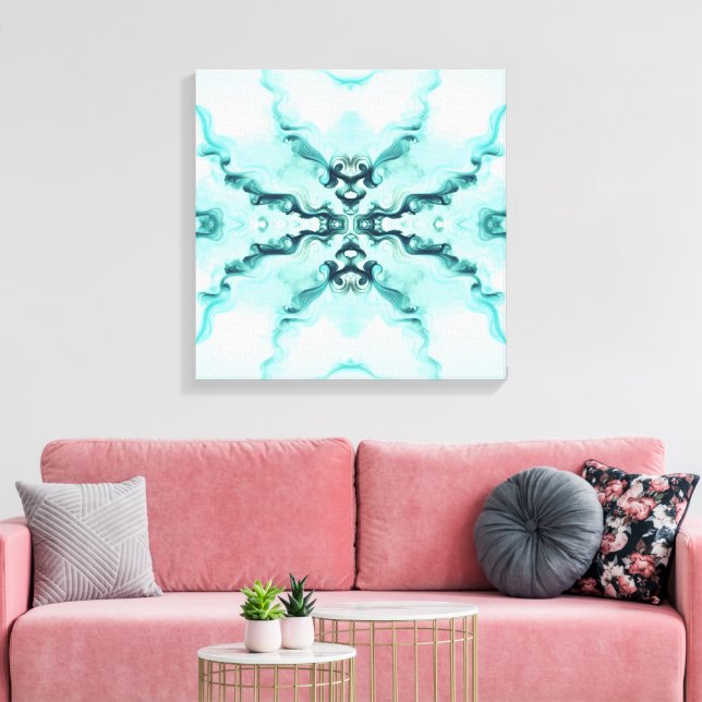 Turquoise Harmony – Artistic Duvet Cover Canvas Print (Insitu(LivingRoom))
