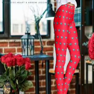 Turquoise Heart & Arrow Leggings