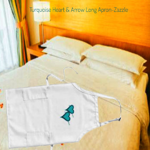 Turquoise Heart & Arrow Long Apron