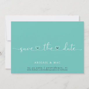 Turquoise Heart Font Save the Date