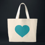 Turquoise heart large tote bag<br><div class="desc">This tote bag features a shapely turquoise heart. Click "Customize it!" to  re-size/re-position turquoise heart image,  change background colour,  and/or add personalized text. Personalize font style,  colour,  and size.</div>