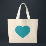 Turquoise heart large tote bag<br><div class="desc">This tote bag features a shapely turquoise heart.  Great bridesmaid gift.</div>