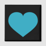 Turquoise heart magnet<br><div class="desc">This magnet features a shapely turquoise heart on a black background. Click "Customize" to re-size/re-position turquoise heart,  change background colour,  and/or add personalized text. Choose font style,  colour,  and size. A personalized heart magnet is a great engagement,  wedding,  anniversary or valentine's party favour or save-the-date.</div>