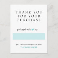 Turquoise Heart Thank You For Order