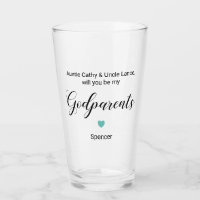 Turquoise Heart Will You Be My Godparents Proposal