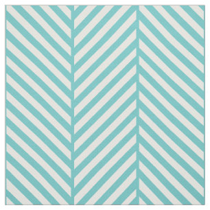 Turquoise Herringbone Large Scale Fabric