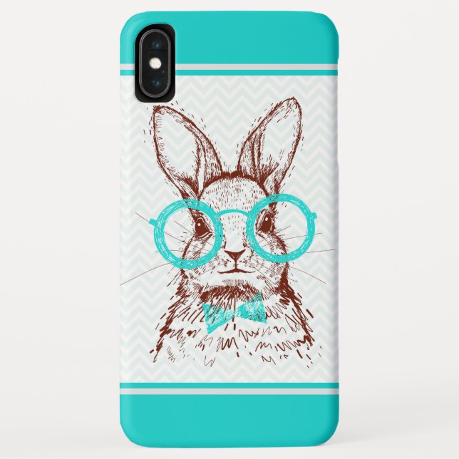 Turquoise Hipster Easter Bunny | Holidays Case-Mate iPhone Case (Back)