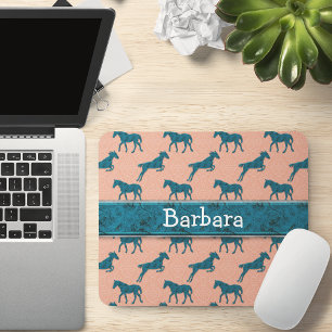 Turquoise Horse Personalized Mouse Pad