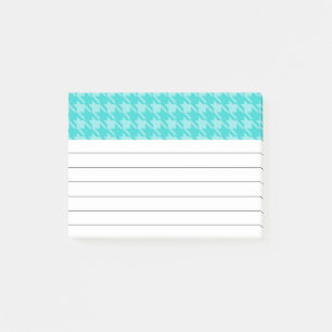 Turquoise Houndstooth Post It Notes