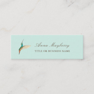 Turquoise Hummingbird Mini Business Card