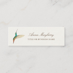 Turquoise Hummingbird Mini Business Card