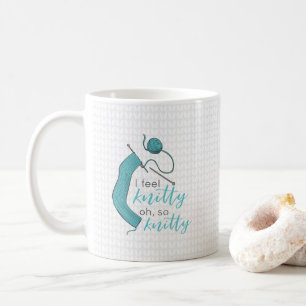 Turquoise I Feel Knitty, Oh So Knitty Coffee Mug