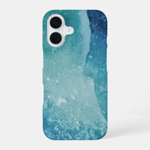 Turquoise Ice Abstract Art Photo iPhone 16 Case