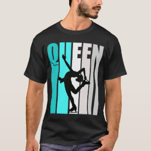 Turquoise Ice Skating Queen Birthday Colourful Cut T-Shirt