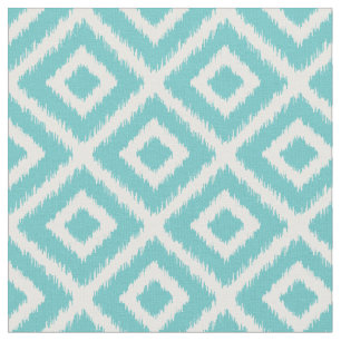 Turquoise Ikat Diamonds Fabric