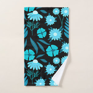 Turquoise in bloom hand towel