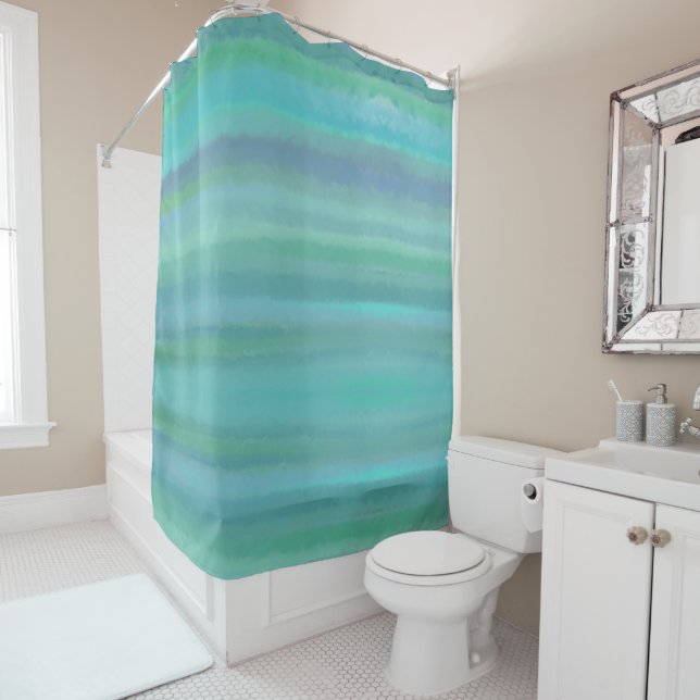 Turquoise Is My Favourite Colour Shower Curtain (In Situ)
