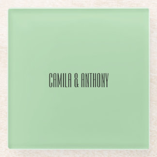 Turquoise Islamic Geometric Border Wedding Glass Coaster