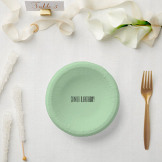 Turquoise Islamic Geometric Border Wedding Paper Plate