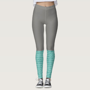Turquoise jambe Warmer Blue Grey Leggings Chausset