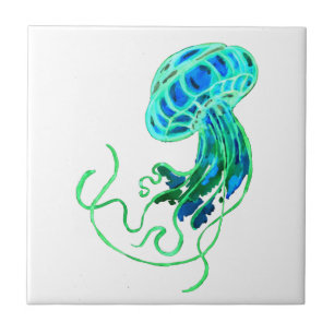 Turquoise Jellyfish Tile