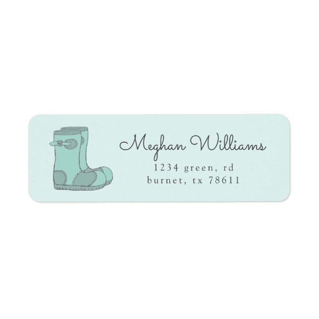 turquoise jolies bottes de pluie adresse de retour (Devant)