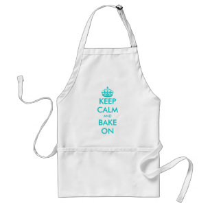 Turquoise Keep Calm and bake on apron   Customize