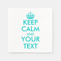 Turquoise keep calm napkins | Customize template