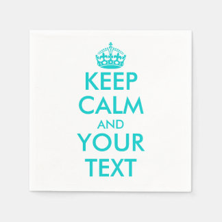 Turquoise keep calm napkins | Customize template