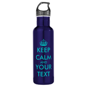 Turquoise KeepCalm   Personalizable 710 Ml Water Bottle